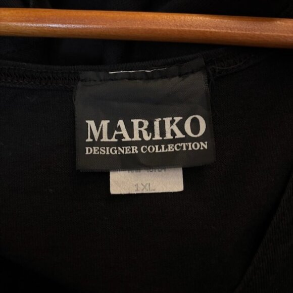 VTG Mariko Designer Collection Womens Dress Size 1XL Dark Floral Lagenlook Boho - Picture 7 of 8